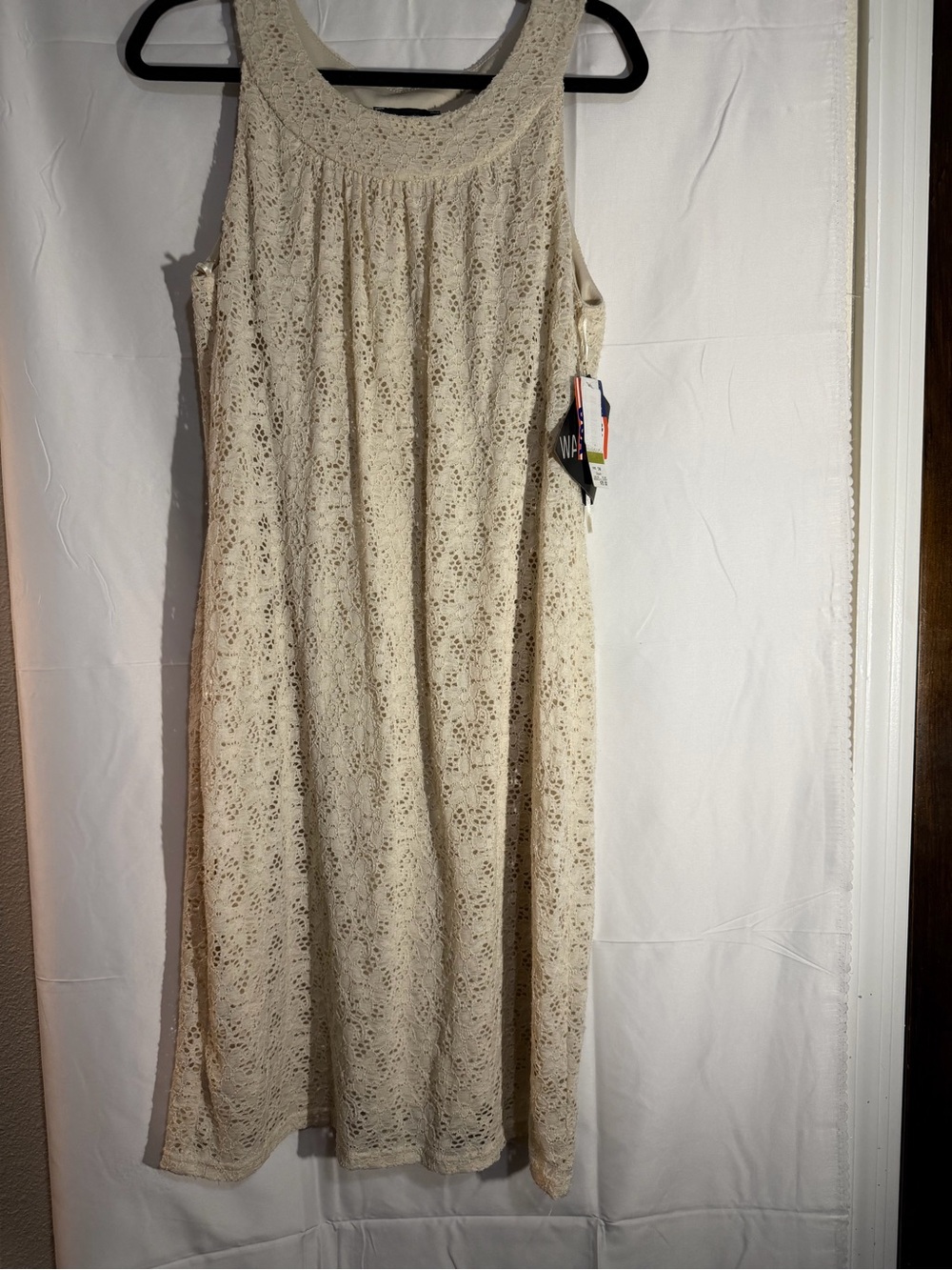 R&M Richard cream crochet lace midi dress